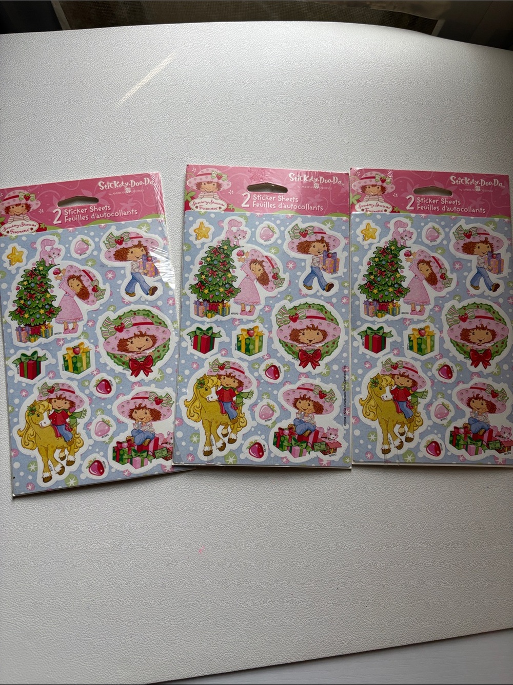 Strawberry Shortcake 2003 – Pink Holiday Sticker Sheets - Pack of 3